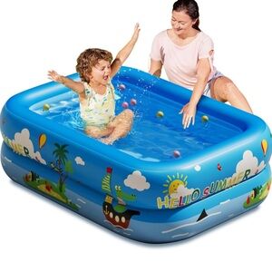 Inflatable Pool for Kids and Adults, Large Blow up Swimming Pool